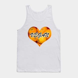 Tangerine vegan heart Tank Top